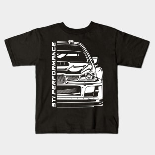 WRC Subaru WRX STI Performance (White Print) Kids T-Shirt